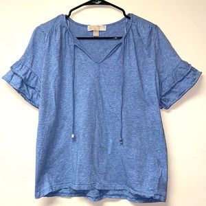 Michael Kors V-Neck Short Sleeve Strings Soft M